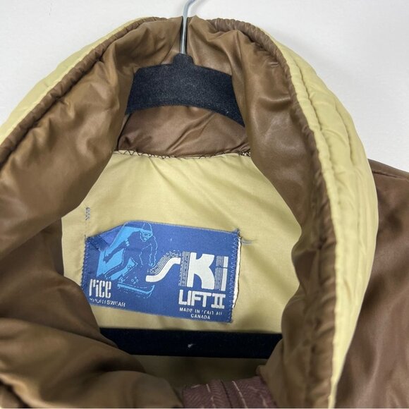 Ski Lift It Brown and Beige Zip Up Vintage Puffer Vest Women Size M - Picture 8 of 14